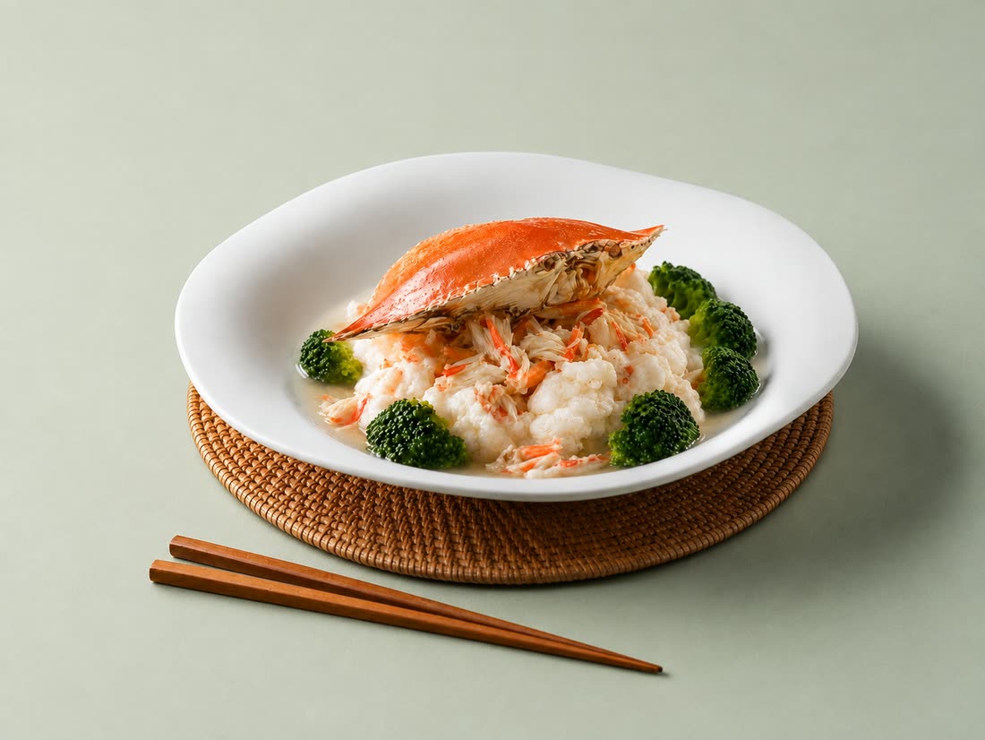 부용 꽃게 (Crab with Silky Egg Whites) — 삼신 가로수길점 시그니처 — 가로수길 chinese restaurant (韓国料理 · 美食)
